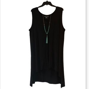 Jessica London black tunic sleeveless top sz 22